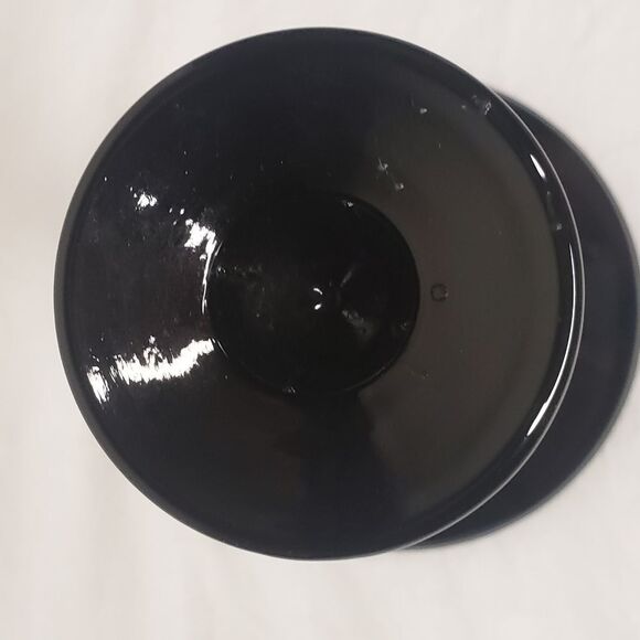 Black glass spiral candlestick - Picture 3 of 6